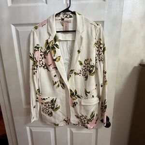 Philosophy White Floral Blazer